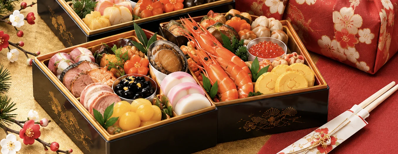 お重に盛り付けたおせち料理